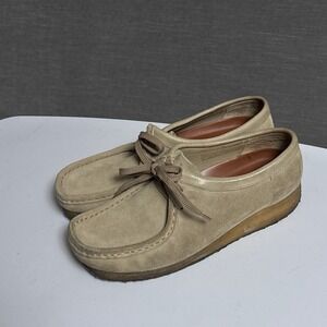 Clarks Wallabee 10M‎ Tan Suede Crepe Sole Moccasin Flats